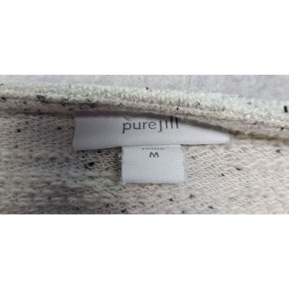 Pure Jill  Women's Cardigan Sweater Medium Gray  Open Front Knit Pockets Comfy - Picture 6 of 9